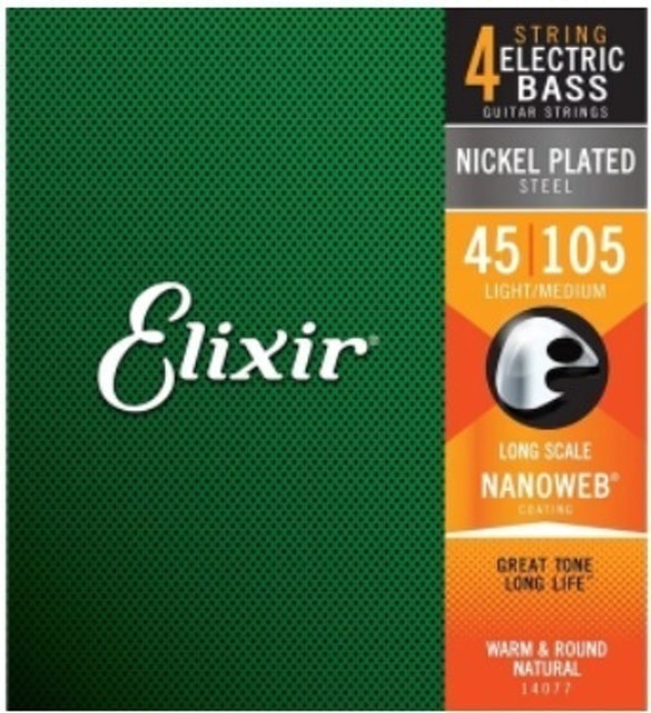 Elixir Electric Bass Nickel Plated Steel with Nanoweb Coating 1